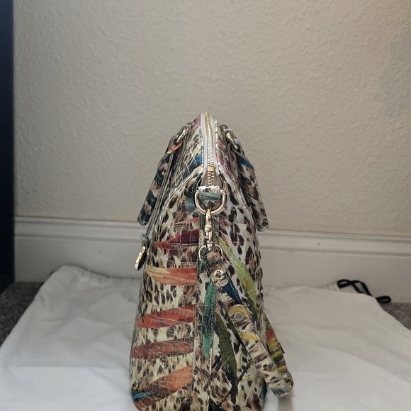 HARD TO FIND! NWOT Large Brahmin Duxbury Botanical Satchel with Matching Wallet - Picture 6 of 14